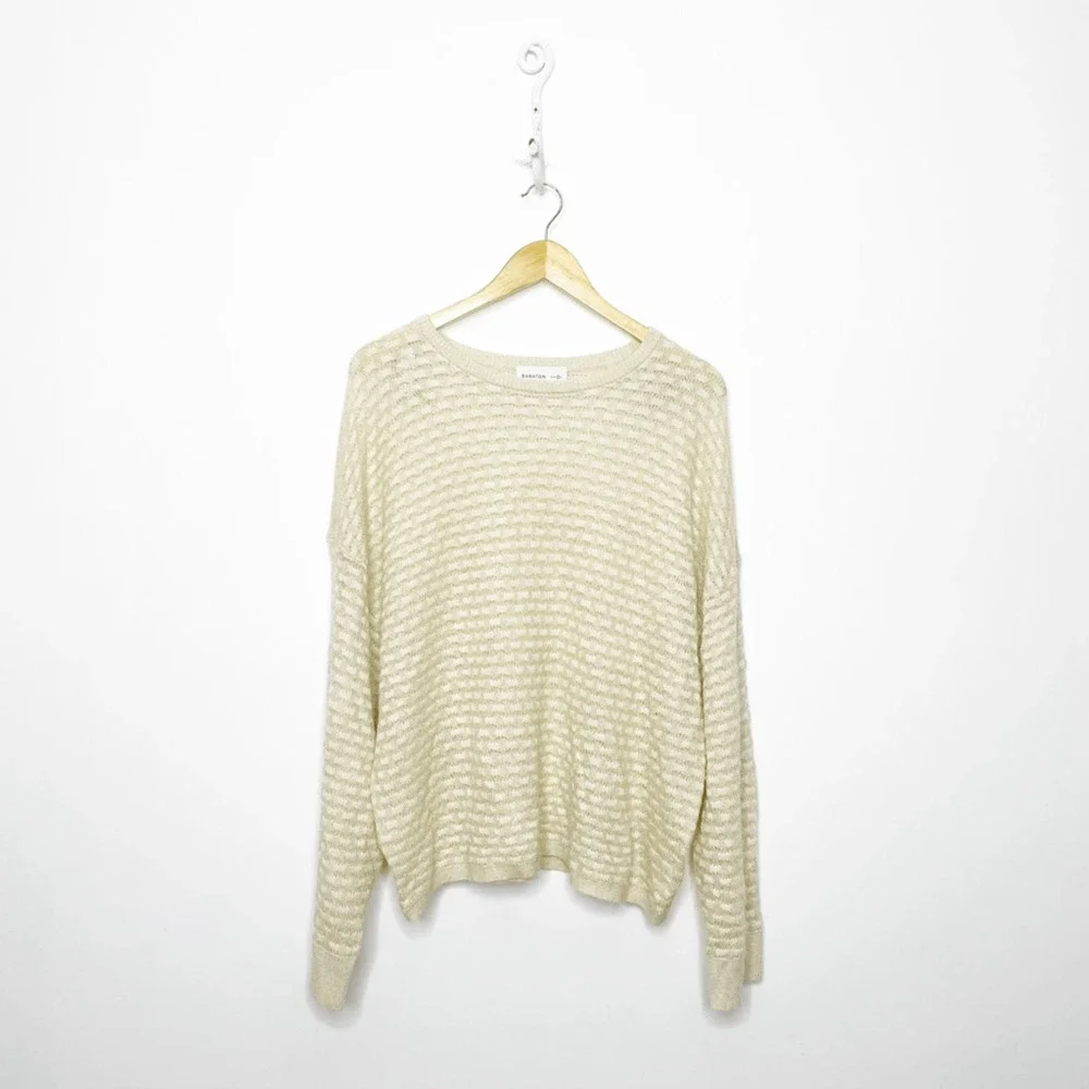 Aritzia 1-01 BABATON Balboa Sweater Crewneck metallic sweater oversized italy XS